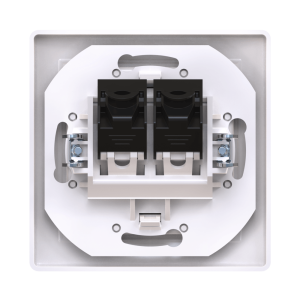 Розетка скрытой установки CADUCEUS ALING PRESTIGE двойная, компьютерная с модулями Keystone RJ45 8P8C, cat.5e, UTP