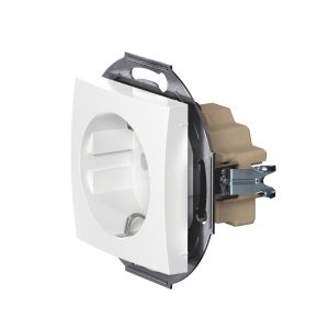 Механизм встраиваемой розетки CADUCEUS ALING PRESTIGE с керамическим основанием, с заземлением, без шторок, 16А, 250В~