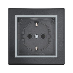 Розетка скрытой установки CADUCEUS ALING PRESTIGE, с заземлением, без шторок, с крышкой, с керамическим основанием, 16А, 250В~