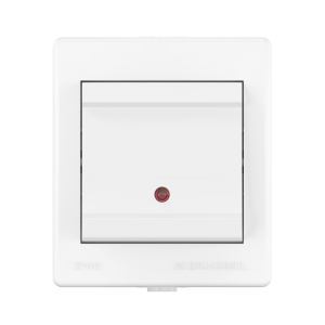 Выключатель одноклавишный CADUCEUS ALING POWER, проходной, для открытой проводки, с индикацией, 10АХ, 250В~