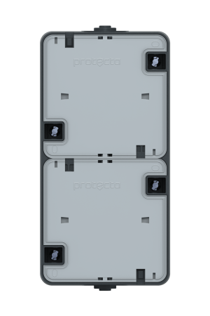 Розетка электрическая двухместная вертикальная CADUCEUS ALING PROTECTA для открытой проводки, без шторок, с крышкой, 16А, 250В~
