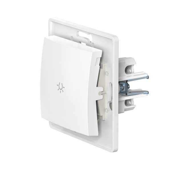 Выключатель скрытой установки CADUCEUS ALING PRESTIGE кнопочный, с символом «Свет», 10АХ, 250В~, механизм