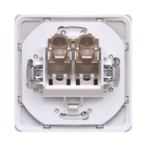 Розетка скрытой установки двойная компьютерная CADUCEUS ALING EON с модулями Keystone RJ45 8P8C, cat.6, FTP