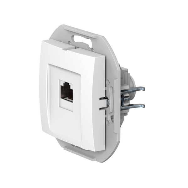 Розетка скрытой установки CADUCEUS ALING PRESTIGE компьютерная с модулем Keystone RJ45 8P8C, cat.6A, S/FTP, механизм