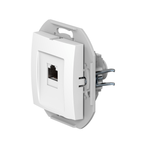 Розетка скрытой установки CADUCEUS ALING PRESTIGE компьютерная с модулем Keystone RJ45 8P8C, cat.6A, S/FTP, механизм