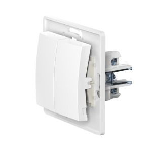 Выключатель скрытой установки CADUCEUS ALING PRESTIGE двухклавишный, проходной, 10АХ, 250В~, механизм