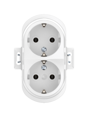 Механизм двойной встраиваемой розетки CADUCEUS ALING EON с заземлением, без шторок, с пластиковым основанием, 16А, 250В~