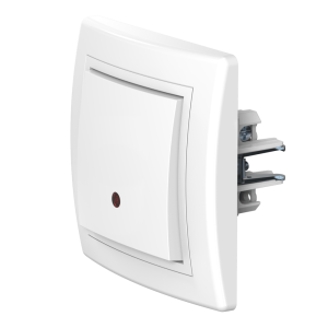 Выключатель скрытой установки CADUCEUS ALING PRESTIGE одноклавишный, перекрёстный, с индикацией, 10АХ, 250В~