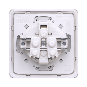 Встраиваемая розетка CADUCEUS ALING EON с заземлением, без шторок, с крышкой, с пластиковым основанием, 16А, 250В~