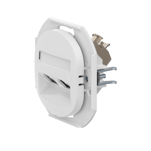 Встраиваемая двойная компьютерная розетка CADUCEUS ALING EON с модулями Keystone RJ45 8P8C cat.5e FTP, механизм