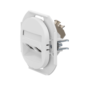 Встраиваемая двойная компьютерная розетка CADUCEUS ALING EON с модулями Keystone RJ45 8P8C cat.5e FTP, механизм