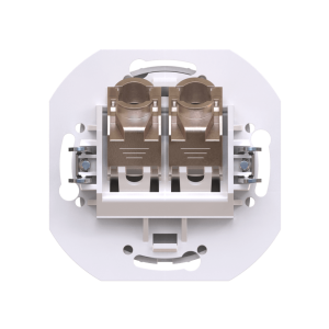 Встраиваемая двойная компьютерная розетка CADUCEUS ALING EON с модулями Keystone RJ45 8P8C cat.6 FTP, механизм