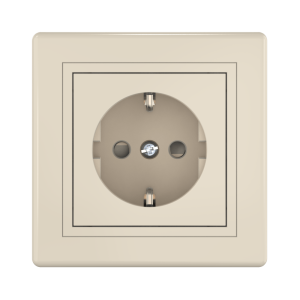 Розетка скрытой установки CADUCEUS ALING PRESTIGE, с заземлением, со шторками, с керамическим основанием, 16А, 250В~