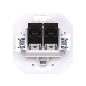 Розетка скрытой установки CADUCEUS ALING PRESTIGE двойная компьютерная с модулями Keystone RJ45 8P8C, cat.6, UTP, механизм