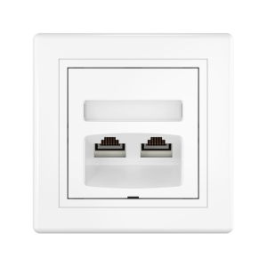 Розетка скрытой установки CADUCEUS ALING PRESTIGE двойная, компьютерная с модулями Keystone RJ45 8P8C, cat.5e, UTP