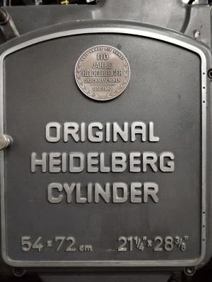 Heidelberg стоп-цилиндр с тиснением S(SBG) формат 540/720 мм