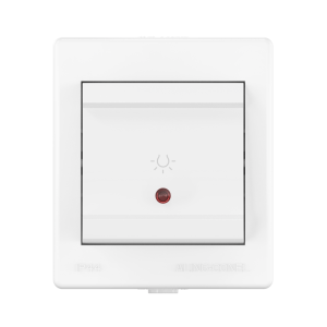 Выключатель одноклавишный CADUCEUS ALING POWER для открытой проводки, с символом «Свет», с индикацией, 10АХ, 250В~