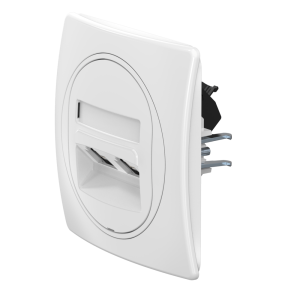 Встраиваемая двойная компьютерная розетка CADUCEUS ALING EON с модулями Keystone RJ45 8P8C, cat.5e, UTP