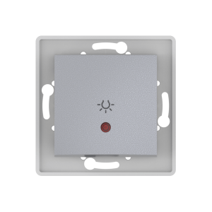 Механизм встраиваемого кнопочного выключателя CADUCEUS ALING PRESTIGE с символом «Свет», с индикацией, 10АХ, 250В~