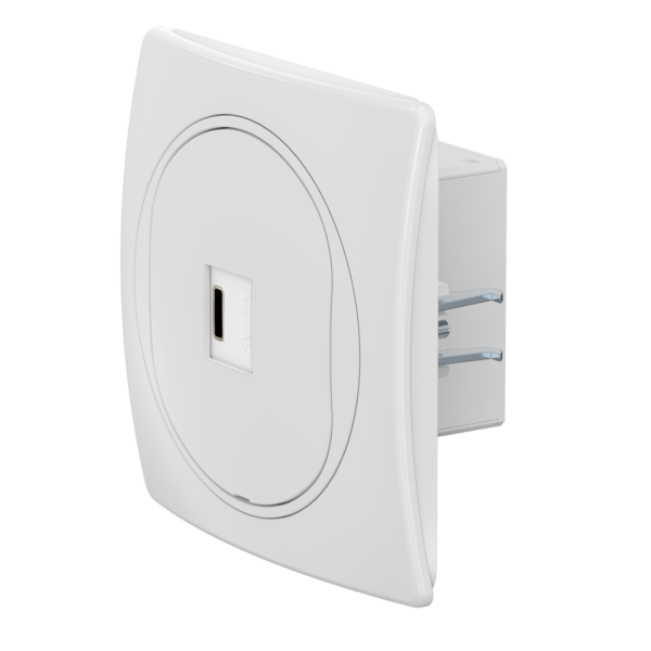 Розетка скрытой установки CADUCEUS ALING EON USB тип С для зарядки 1-го устройства, 3А, 5В=, 250В~