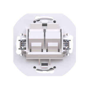 Механизм встраиваемой двойной телефонной розетки CADUCEUS ALING EON с модулями Keystone 2хRJ12 6P4C