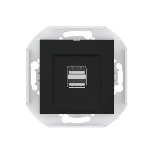 Розетка скрытой установки CADUCEUS ALING PRESTIGE двойная, USB, тип А, для зарядки устройств, 2,1А, 5В=, 250В~, механизм