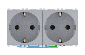 Розетка CADUCEUS ALING EXPERIENCE электрическая, двухместная, модульная, для скрытой проводки, механизм, 16А, 250 В~