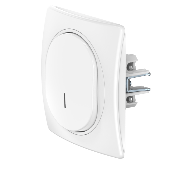 Выключатель скрытой установки CADUCEUS ALING EON, одноклавишный, перекрёстный, с индикацией, 10АХ, 250В~