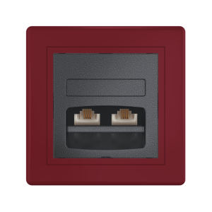 Розетка скрытой установки CADUCEUS ALING PRESTIGE с модулями Keystone 2хRJ12 6P4C, двойная, телефонная