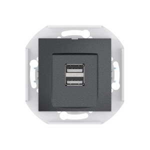 Розетка скрытой установки CADUCEUS ALING PRESTIGE двойная, USB, тип А, для зарядки устройств, 2,1А, 5В=, 250В~, механизм