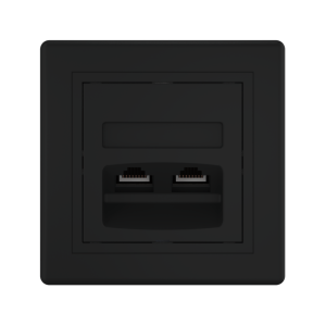 Розетка скрытой установки CADUCEUS ALING PRESTIGE двойная, компьютерная с модулями Keystone RJ45 8P8C, cat.5e, UTP