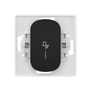 Выключатель скрытой установки CADUCEUS ALING EON, кнопочный, узкая клавиша, с символом «Звонок», с индикацией, 10А, 250В~, механизм