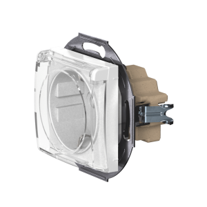 Розетка скрытой установки CADUCEUS ALING PRESTIGE, с заземлением, без шторок, с крышкой, с керамическим основанием, 16А, 250В~, механизм