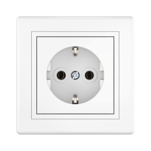 Розетка скрытой установки CADUCEUS ALING PRESTIGE, с заземлением без шторок, с керамическим основанием, 16А, 250В~