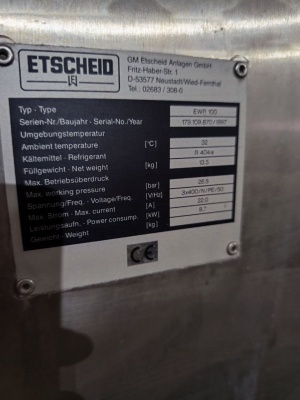 установка ледяной воды Etscheid EWP 100