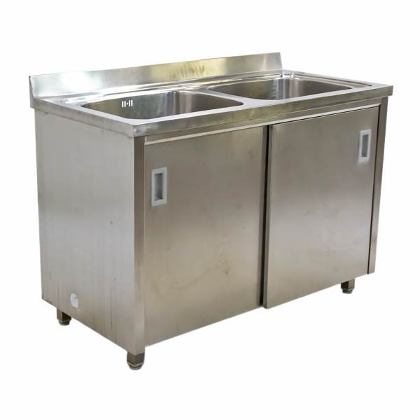 Ванна моечная двухсекционная 1200х600х840 ц/т, купе, борт