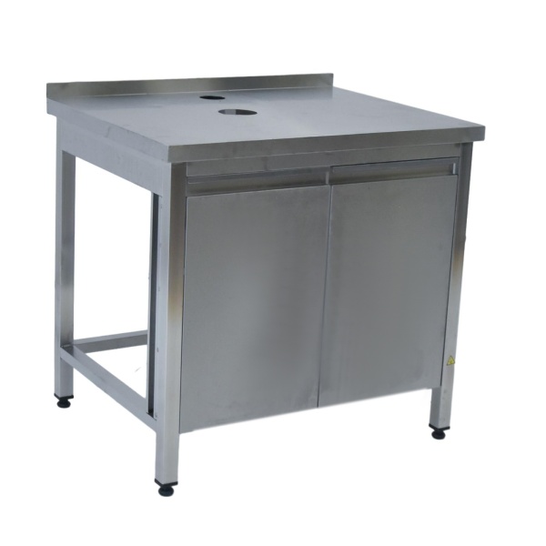 Стол для кофемашин 900х700х850 труба, обвязка, расп. двери, борт