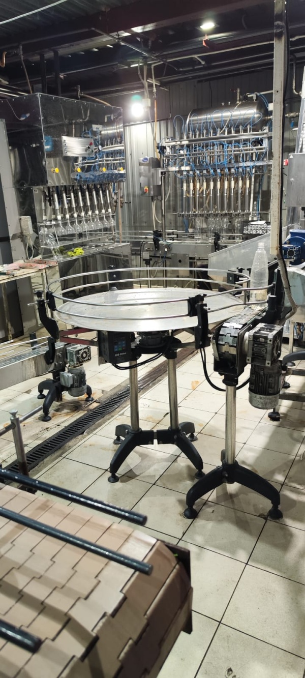 Круглый накопительный стол НС-1 Нержавеющая сталь AISI 304 | Диаметр 1000 мм | Привод 380 В | Регулировка оборотов