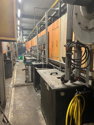 Автоматическая линия порошковой окраски BONDERITE Indufinish 1996 г. конвейер 154 м для пружин или других изделий