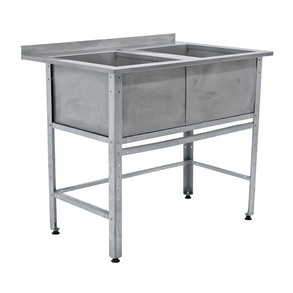 Ванна моечная двухсекционная 1000х700х860 сварная, борт