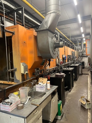 Автоматическая линия порошковой окраски BONDERITE Indufinish 1996 г. конвейер 154 м для пружин или других изделий