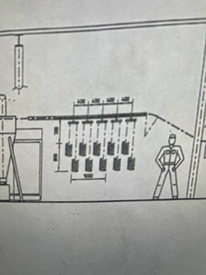 Автоматическая линия порошковой окраски BONDERITE Indufinish 1996 г. конвейер 154 м для пружин или других изделий