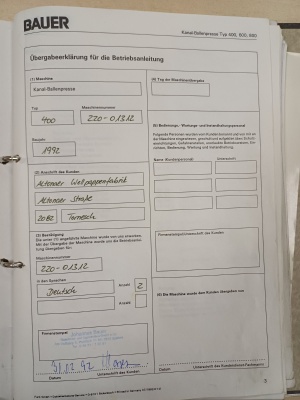 Пресс макулатурный BAUER 400 производства Германия