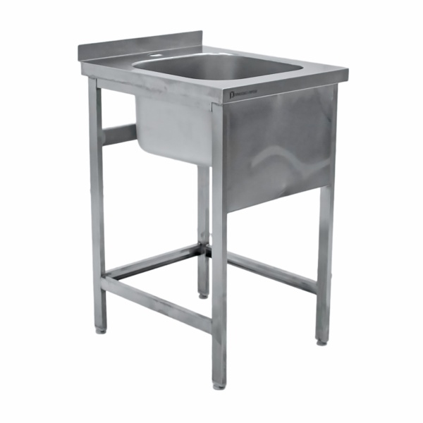 Ванна моечная односекционная 500х600х840 ц/т, борт, труба