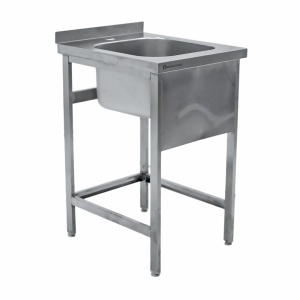 Ванна моечная односекционная 500х600х840 ц/т, борт, труба