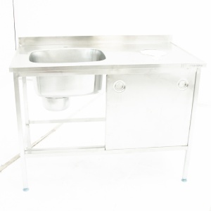 Ванна моечная односекционная с отверстием для отходов 1200х650х885 ц/т, борт, купе