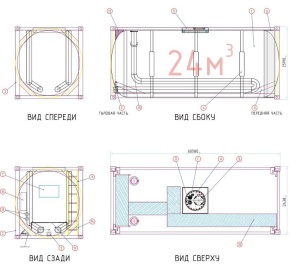 Танк-контейнер объём 24м3 тип Т3, для перевозки и хранения битума, мазута, новый