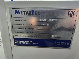 MetalTec 1530 s 3000 Вт оптоволоконный лазерный станок для резки металла 2025г.в. наработка 5 часов