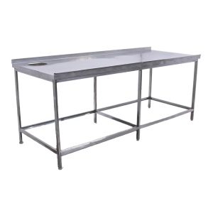 Стол производственный угловой для разделки мяса 3200х1550х950 2 борта, отв. для отходов