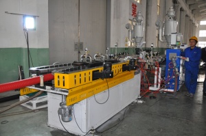 Экструзионная линия гофрированных труб, Линия двухслойных гофрированных труб